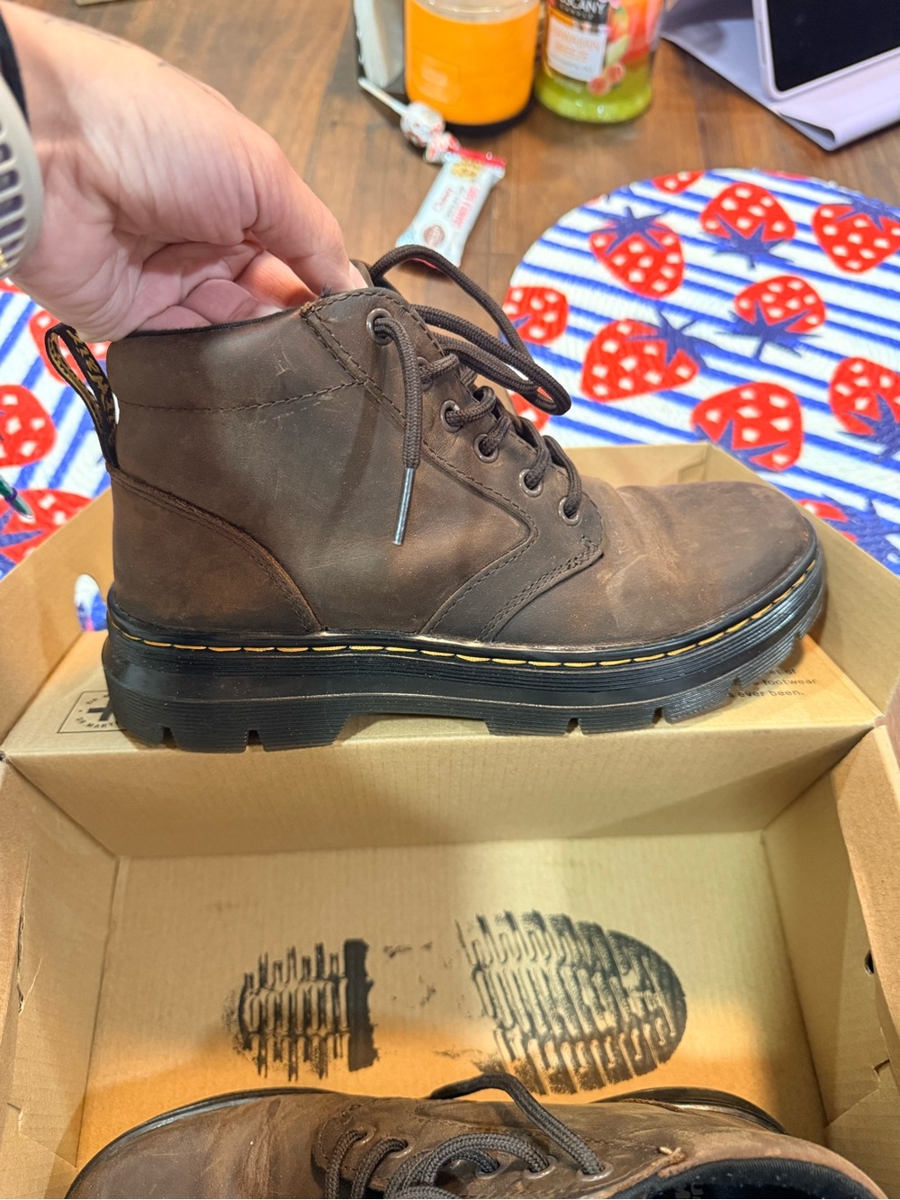 Dr. Martens Brown Leather Ankle Boot with Black Interior